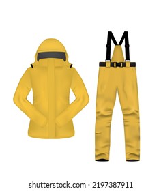 Winter Ski Jacket And Pants, Vector Illustration