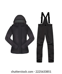Winter ski jacket and pants, vector illustration