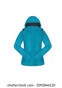 Winter ski jacket, vector illustration