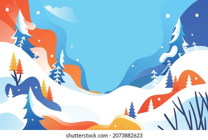Winter Skiing Figure Illustration Background Winter Poster