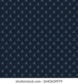 Winter Skiing Person Seamless Pattern  Sports Recreation Background