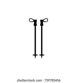 winter skiing poles recreation vector icon on white background
