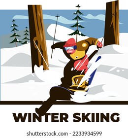 Winter for skiing sport in the snow mountain