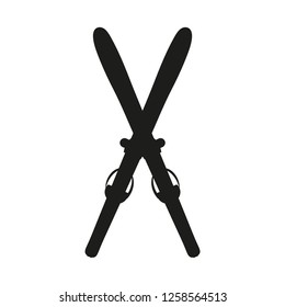 winter skis vector icon, eps 10
