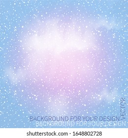 Winter sky background, blue and violet. Vector.