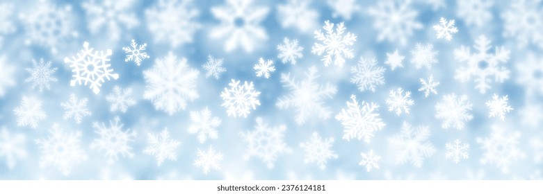 Cielo invernal, ventisca y nevada, copos de nieve, vista panorámica
