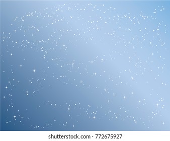 Winter sky with falling snow. Holiday Winter background for Merry Christmas and Happy New Year. Falling snow background. Snowfall background. Vector illustration