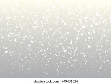 Winter sky with falling snow, snowflake. Holiday Winter background for Merry Christmas and Happy New Year. Vector illustration,transparent background.