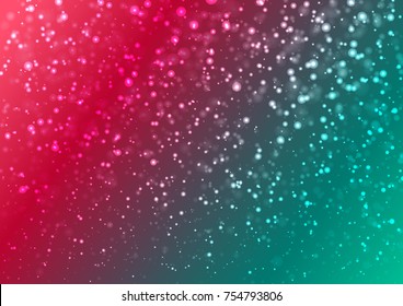 Winter sky with falling snow, snowflake. Holiday Winter background for Merry Christmas and Happy New Year. Vector illustration, transparent background.