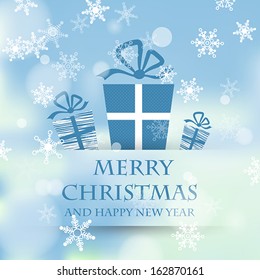 winter sky with gifts. christmas concept