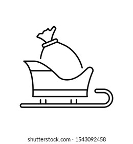 Winter sled icon. Simple line, outline vector of Christmas icons for ui and ux, website or mobile application
