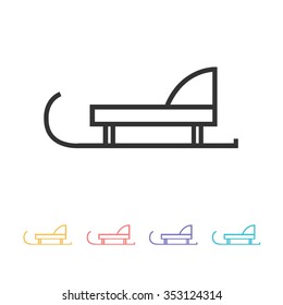 winter sled icon. vector illustration