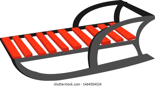Winter sled, illustration, vector on white background.