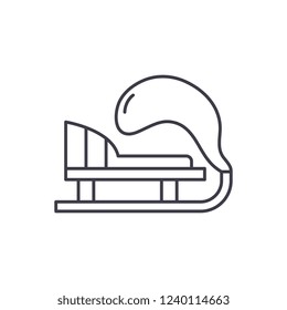 Winter sled line icon concept. Winter sled vector linear illustration, symbol, sign