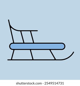 Icono de Vector de trineo de invierno. Signo de invierno. Símbolo de gráfico para el Sitio web del acontecimiento y de la fiesta y diseño de los App, logotipo, App, UI
