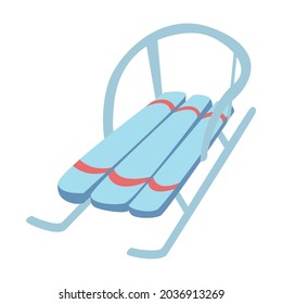 Winter Sleigh Icon. Isolated Vector Illustration.