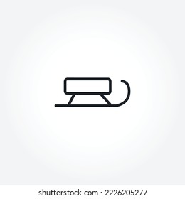 icono de línea vectorial aislada en trineo invernal.