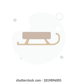 winter sleigh vector flat illustration on white background