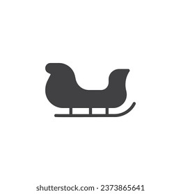 Winter sleigh vector icon. filled flat sign for mobile concept and web design. Santa Sleigh glyph icon. Symbol, logo illustration. Vector graphics