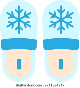 Zapatillas de invierno con ilustración de patrón de copo de nieve