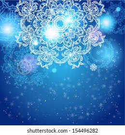 Winter snow abstract background with place for text