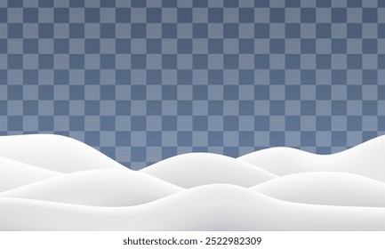 Winter snow background. 3d ground mountain. Vector snowy blue landscape. Ice pile night texture. Hill scene of night land realistic render. White xmas field cartoon drift glacier. Frozen snowbank