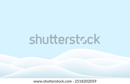 Winter snow background 3d vector. Snowy mountain border for sale. Pastel flake drop to ground. Snowflake pile or snowdrift product stage. Realistic Christmas ice scene with white layers of hill caps.