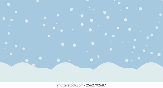 winter snow background banner vector illustration with blue background and falling winter snow ball eps