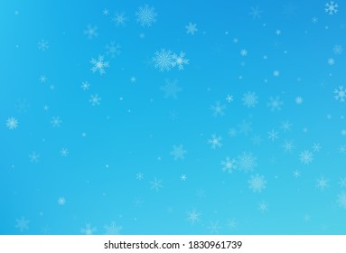 Winter snow background. Falling snowflake vector