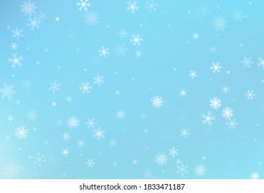 Winter snow background. Falling snowflake vector