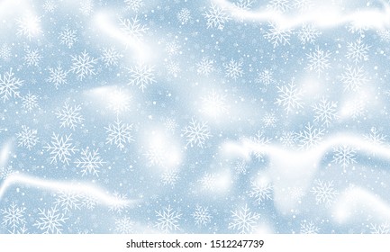 Winter snow background. Vector illustration. Snowfall sky. Christmas background. Falling snow.
