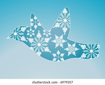 winter snow bird decorative layered can use snowflakes separately