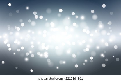 Fondo abstracto de luz suave en invierno y nieve, Vector eps 10 ilustración de partículas de bokeh, Decoración de fondo