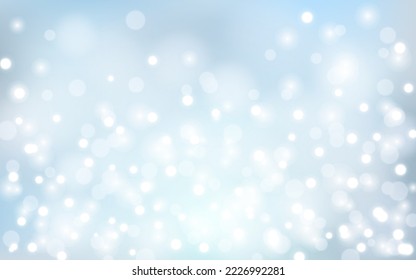 Fondo abstracto de luz suave en invierno y nieve, Vector eps 10 ilustración de partículas de bokeh, Decoración de fondo