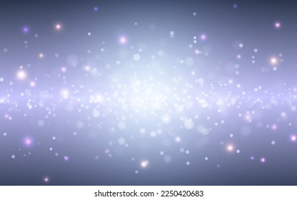 Fondo abstracto de luz suave en invierno y nieve, Vector eps 10 ilustración de partículas de bokeh, Decoración de fondo