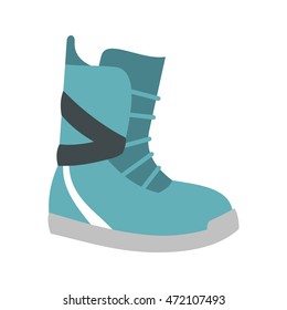 Winter snow boot icon in flat style on a white background