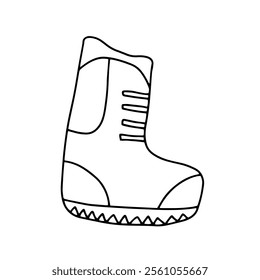Winter snow boots hand drawn vector sketch