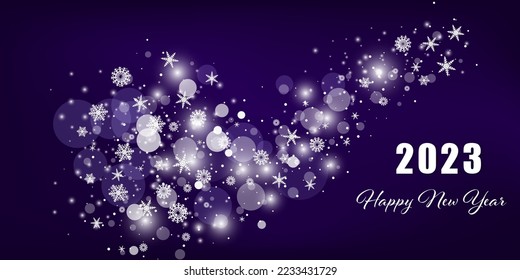 El confetti de invierno esparce un volante sobre un fondo de tonos azules. Volando tierno y colorido fondo de copos de nieve, lindo vector de cristales de agua. Elemento de diseño festivo para postal, banner, plantilla