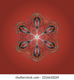 Winter snow December season. Vector illustration. Snowflakes icon in doodle sketch lines.