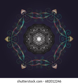 Winter snow December season. Vector illustration. Snowflakes icon in doodle sketch lines.