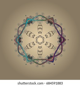 Winter snow December season. Vector illustration. Snowflakes icon in doodle sketch lines.