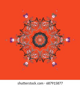 Winter snow December season. Vector illustration. Snowflakes icon in doodle sketch lines.