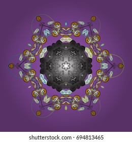 Winter snow December season. Vector illustration. Snowflakes icon in doodle sketch lines.
