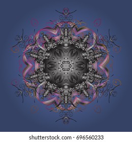 Winter snow December season. Vector illustration. Snowflakes icon in doodle sketch lines.