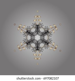 Winter snow December season. Vector illustration. Snowflakes icon in doodle sketch lines.