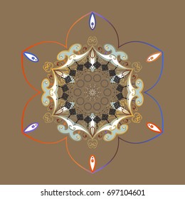 Winter snow December season. Vector illustration. Snowflakes icon in doodle sketch lines.