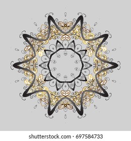Winter snow December season. Vector illustration. Snowflakes icon in doodle sketch lines.