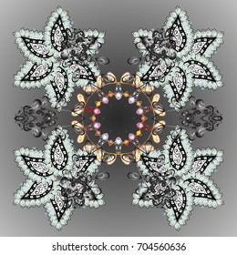 Winter snow December season. Vector illustration. Snowflakes icon in doodle sketch lines.