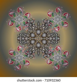 Winter snow December season. Vector illustration. Snowflakes icon in doodle sketch lines.