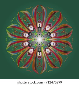 Winter snow December season. Vector illustration. Snowflakes icon in doodle sketch lines.